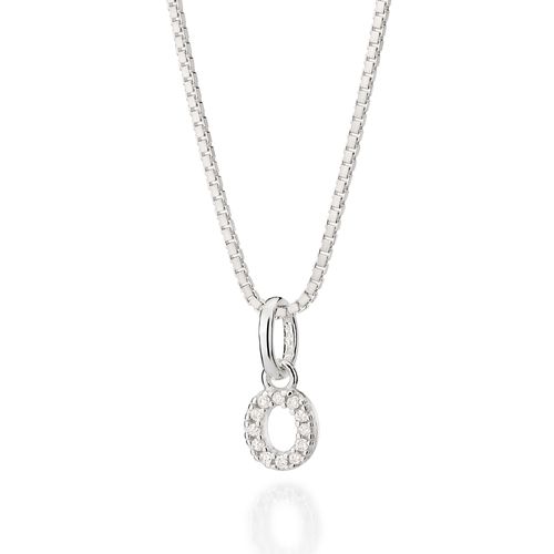 PINGENTE LETRA DE PRATA 925 COM ZIRCÔNIAS -LETRA O