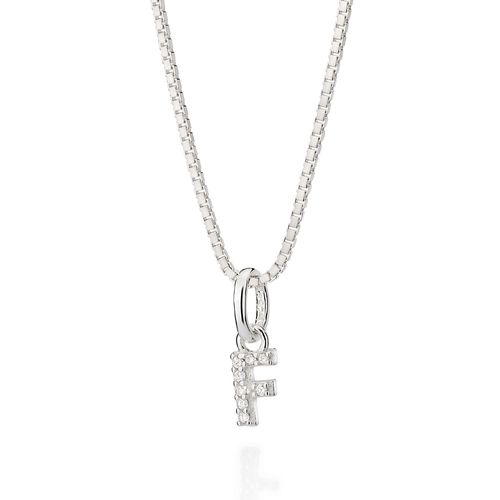 PINGENTE LETRA DE PRATA 925 COM ZIRCÔNIAS -LETRA F
