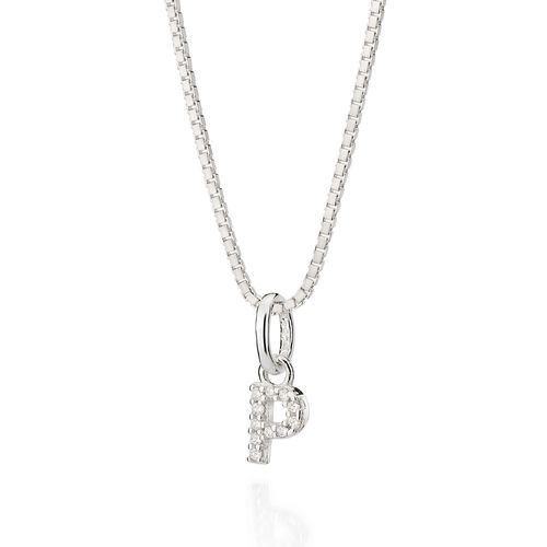 PINGENTE LETRA DE PRATA 925 COM ZIRCÔNIAS -LETRA P