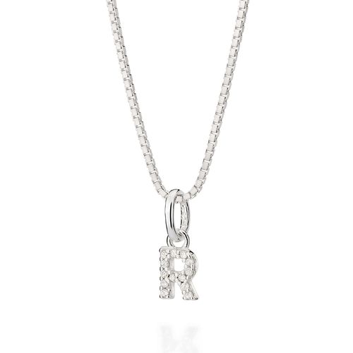 PINGENTE LETRA DE PRATA 925 COM ZIRCÔNIAS -LETRA R