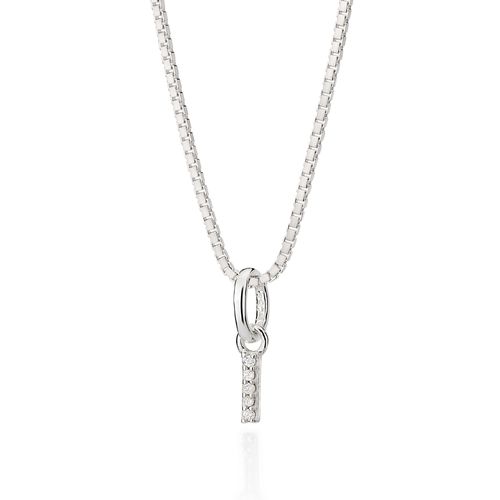 PINGENTE LETRA DE PRATA 925 COM ZIRCÔNIAS -LETRA I