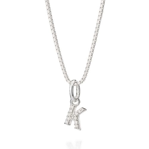 PINGENTE LETRA DE PRATA 925 COM ZIRCÔNIAS -LETRA K