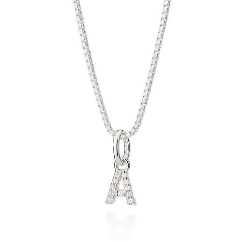 PINGENTE LETRA DE PRATA 925 COM ZIRCÔNIAS -LETRA A