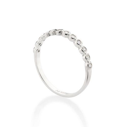 MEIA ALIANÇA DE PRATA 925 COM ZIRCÔNIAS