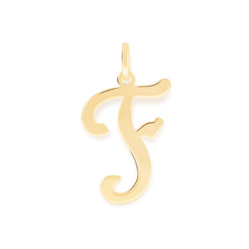 PINGENTE LETRA BANHADO A OURO 18K -LETRA F