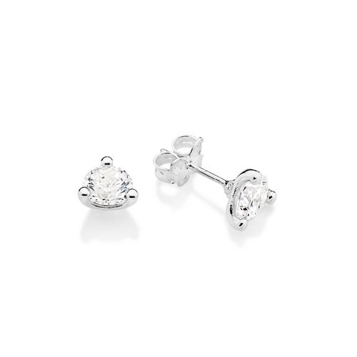 BRINCO SOLITÁRIO DE PRATA MACIÇA 925 COM ZIRCÔNIAS