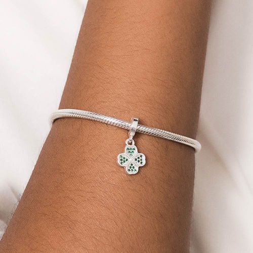 BERLOQUE TREVO DE PRATA 925 COM ZIRCÔNIAS