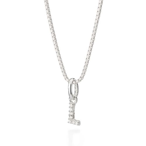 PINGENTE LETRA DE PRATA 925 COM ZIRCÔNIAS -LETRA L