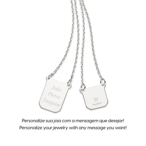 ESCAPULÁRIO PAI E FILHO PERSONALIZÁVEL DE PRATA 925