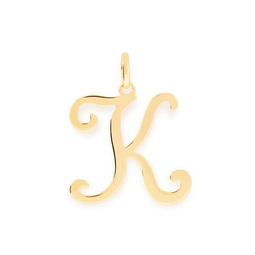 PINGENTE LETRA BANHADO A OURO 18K -LETRA K