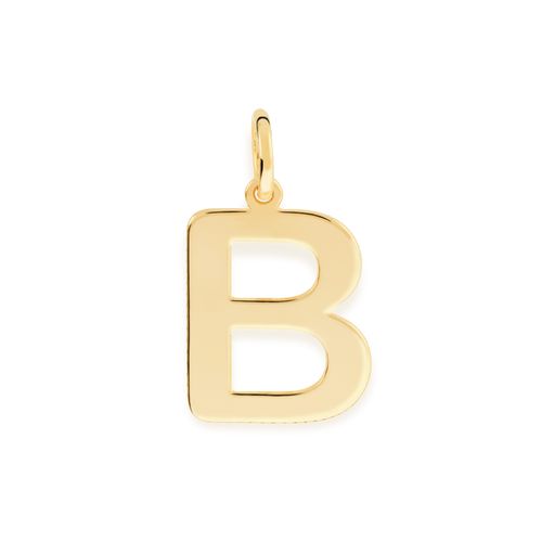 PINGENTE LETRA BANHADO A OURO 18K -LETRA B