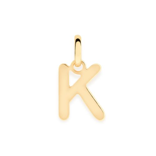 PINGENTE LETRA BANHADO A OURO 18K -LETRA K