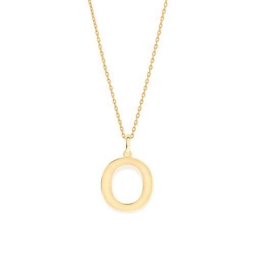 PINGENTE LETRA BANHADO A OURO 18K -LETRA O