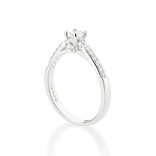 ANEL SOLITÁRIO DE PRATA 925 COM ZIRCÔNIAS