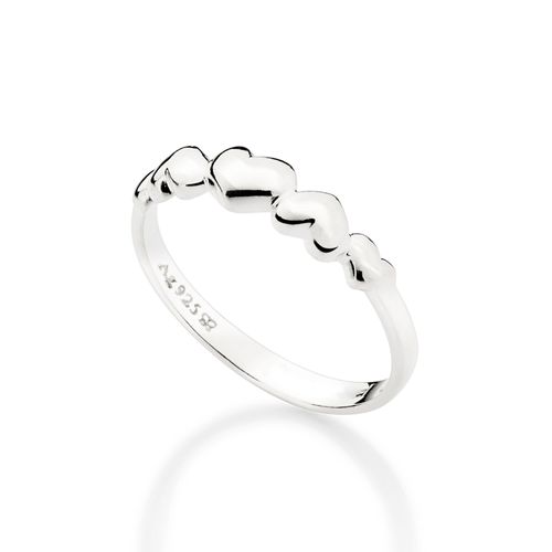 ANEL SKINNY DE PRATA 925 COM CORAÇÕES