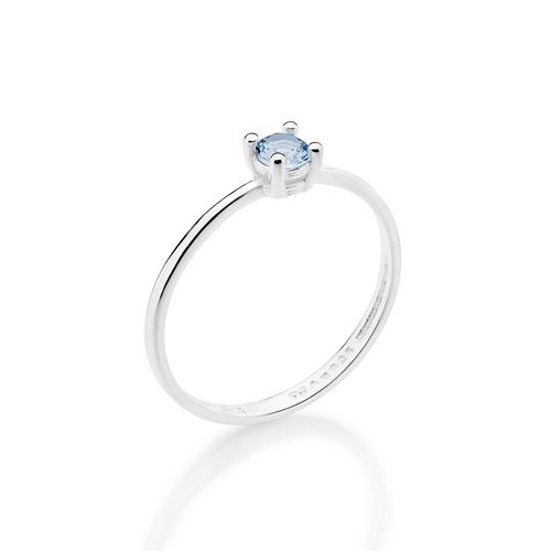 ANEL SOLITÁRIO DE PRATA MACIÇA 925 COM ZIRCÔNIA