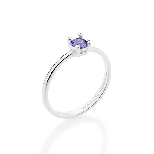 ANEL SOLITÁRIO DE PRATA MACIÇA 925 COM ZIRCÔNIA