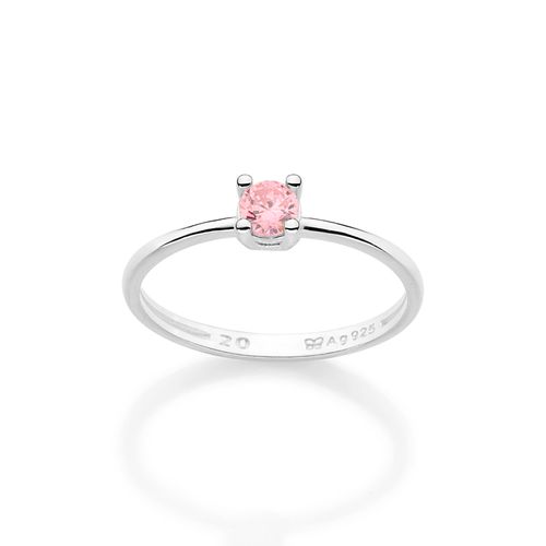 ANEL SOLITÁRIO DE PRATA MACIÇA 925 COM ZIRCÔNIA