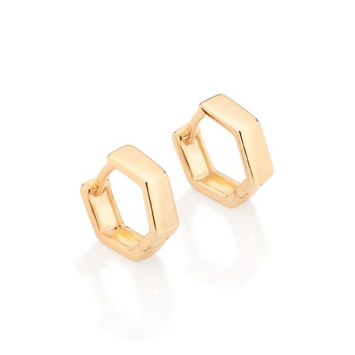 BRINCO ARGOLA SEXTAVADA BANHADO A OURO 18K