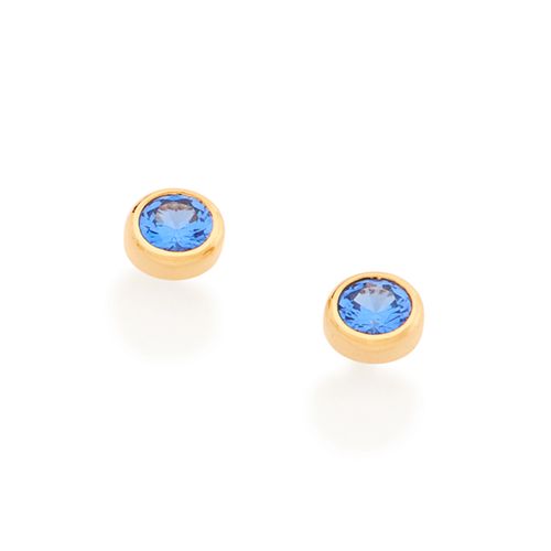 BRINCO INFANTIL SOLITÁRIO BANHADO A OURO 18K COM ZIRCÔNIAS