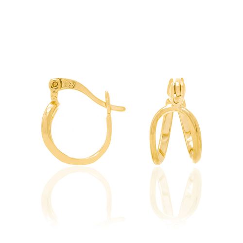 BRINCO MEIA ARGOLA VAZADA BANHADO A OURO 18K