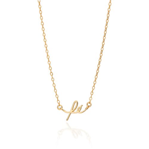 GARGANTILHA FÉ BANHADA A OURO 18K