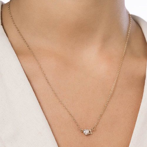 GARGANTILHA COM PINGENTE LETRA BANHADA A OURO 18K COM ZIRCÔNIA -LETRA A