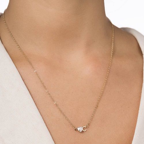 GARGANTILHA COM PINGENTE LETRA BANHADA A OURO 18K COM ZIRCÔNIA -LETRA C