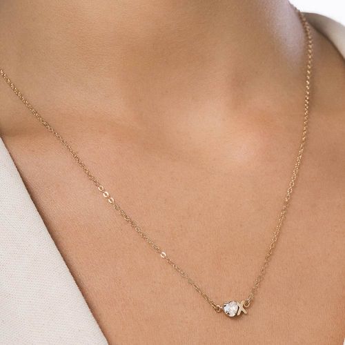 GARGANTILHA COM PINGENTE LETRA BANHADA A OURO 18K COM ZIRCÔNIA -LETRA X