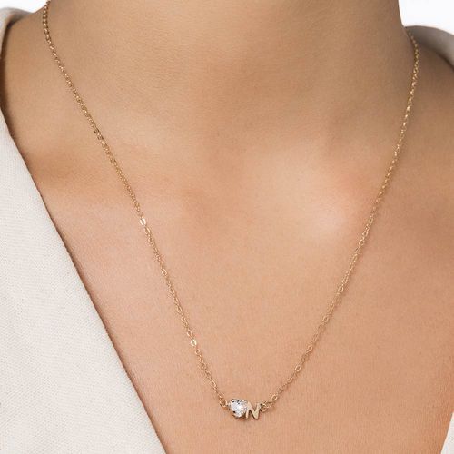 GARGANTILHA COM PINGENTE LETRA BANHADA A OURO 18K COM ZIRCÔNIA -LETRA N
