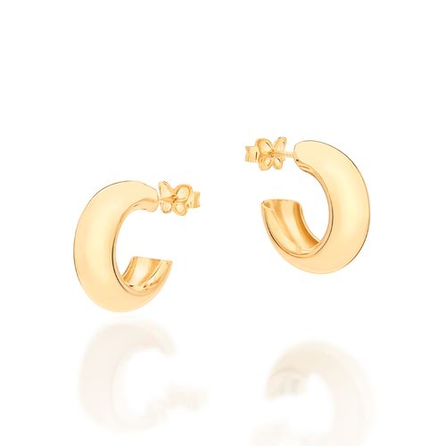BRINCO MEIA ARGOLA BANHADO A OURO 18K