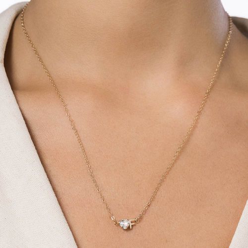 GARGANTILHA COM PINGENTE LETRA BANHADA A OURO 18K COM ZIRCÔNIA -LETRA F