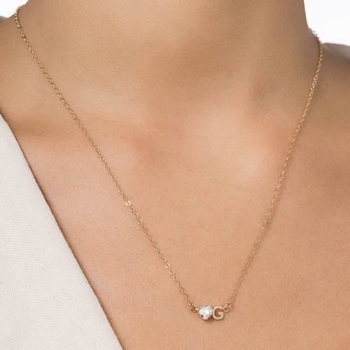 GARGANTILHA COM PINGENTE LETRA BANHADA A OURO 18K COM ZIRCÔNIA -LETRA G