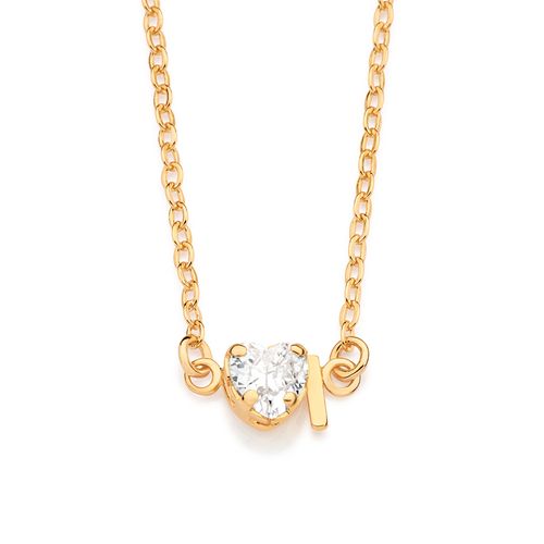 GARGANTILHA COM PINGENTE LETRA BANHADA A OURO 18K COM ZIRCÔNIA -LETRA I