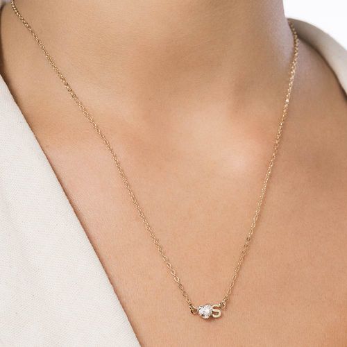 GARGANTILHA COM PINGENTE LETRA BANHADA A OURO 18K COM ZIRCÔNIA -LETRA S