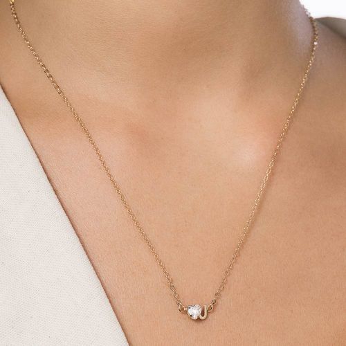 GARGANTILHA COM PINGENTE LETRA BANHADA A OURO 18K COM ZIRCÔNIA -LETRA J