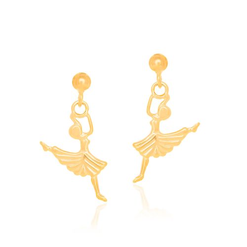 BRINCO INFANTIL BANHADO A OURO 18K BAILARINA