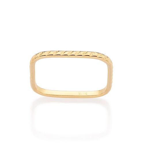 ANEL SKINNY QUADRADO BANHADO A OURO 18K