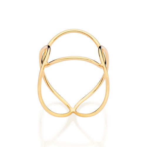 ANEL ENTRELAÇADO BANHADO A OURO 18K