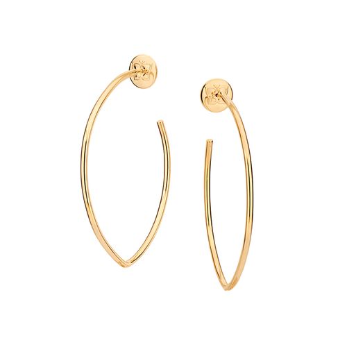 BRINCO MEIA ARGOLA OVAL BANHADO A OURO 18K