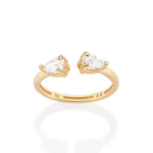 ANEL BANHADO A OURO 18K COM ZIRCÔNIAS