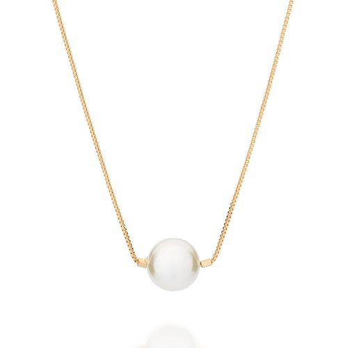 GARGANTILHA BANHADA A OURO 18K COM PÉROLA SINTÉTICA