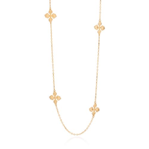 GARGANTILHA FLORES BANHADO A OURO 18K