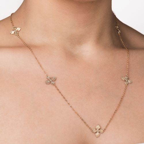 GARGANTILHA FLORES BANHADO A OURO 18K