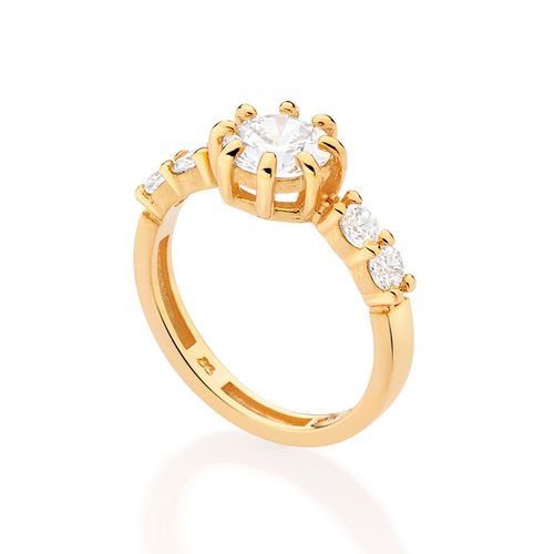 ANEL BANHADO A OURO 18K COM ZIRCÔNIAS