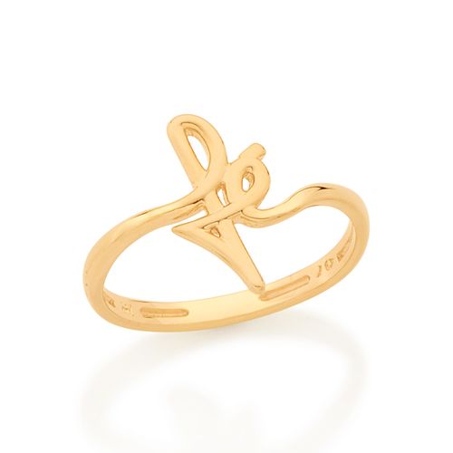 ANEL FÉ BANHADO A OURO 18K