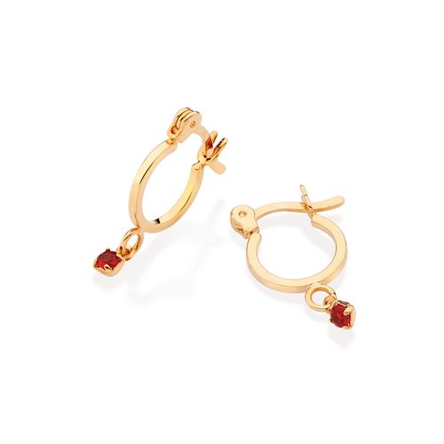 BRINCO ARGOLA BANHADO A OURO 18K COM CRISTAIS