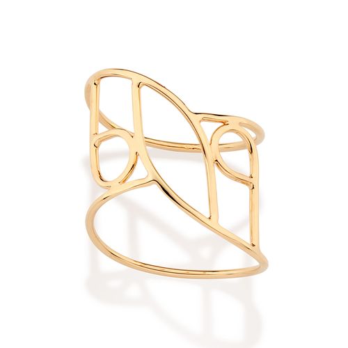 ANEL ARO DUPLO BANHADO A OURO 18K