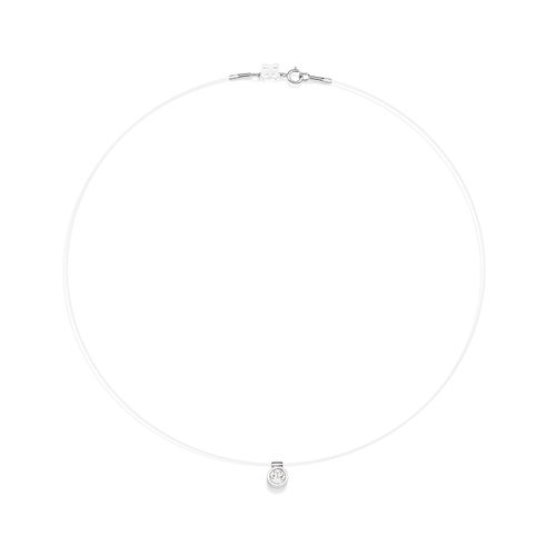 GARGANTILHA PONTO DE LUZ COM FIO DE NYLON DE PRATA MACIÇA 925