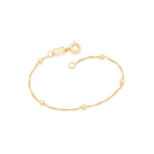 PULSEIRA BANHADA A OURO 18K INFANTIL COM BOLAS